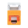 Intellinet Cat6a 10G ekranuotas bekontaktis siauras Keystone lizdas, oranžinis