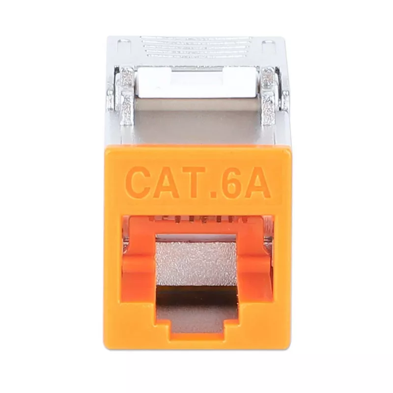Intellinet Cat6a 10G ekranuotas bekontaktis siauras Keystone lizdas, oranžinis