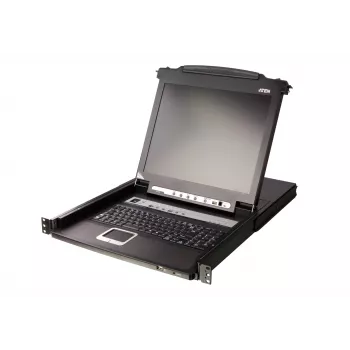 ATEN CL5708N konsolė stovo montavimui 48,3 cm (19 colių) 1280 x 1024 pikseliai Metalinis, Plastikinis Juoda 1U