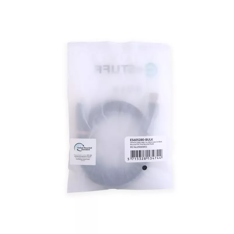 eSTUFF ES605280-BULK USB kabelis USB 2.0 2 m USB C juodas