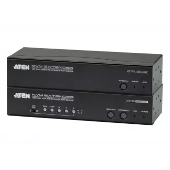 ATEN CE775 Dual View KVM prailgintuvas su Deskew funkcija, juodas