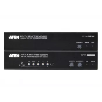 ATEN CE775 Dual View KVM prailgintuvas su Deskew funkcija, juodas