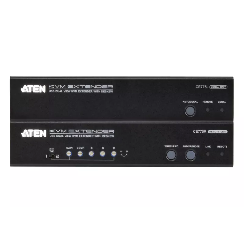 ATEN CE775 Dual View KVM prailgintuvas su Deskew funkcija, juodas