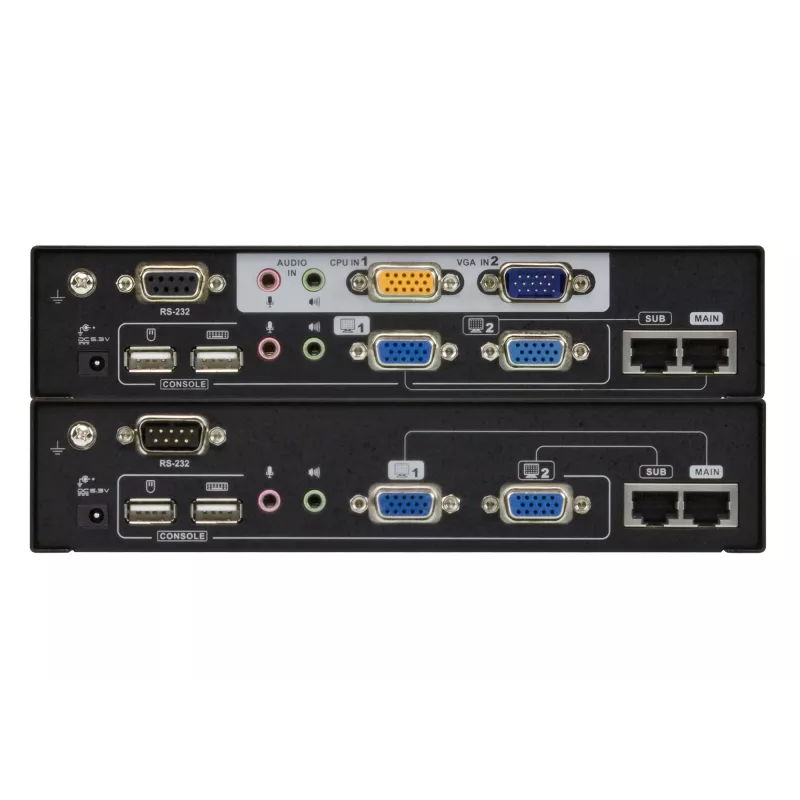 ATEN CE775 Dual View KVM prailgintuvas su Deskew funkcija, juodas