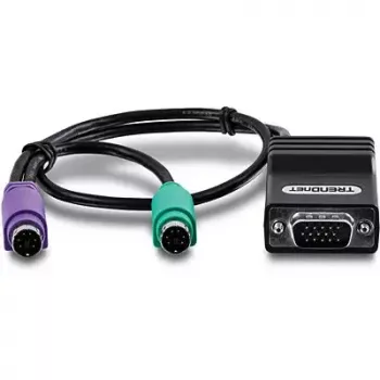 PS/2 kabelis Trendnet TK-CAT5P 0,4 m 2x 6-p Mini-DIN juodas