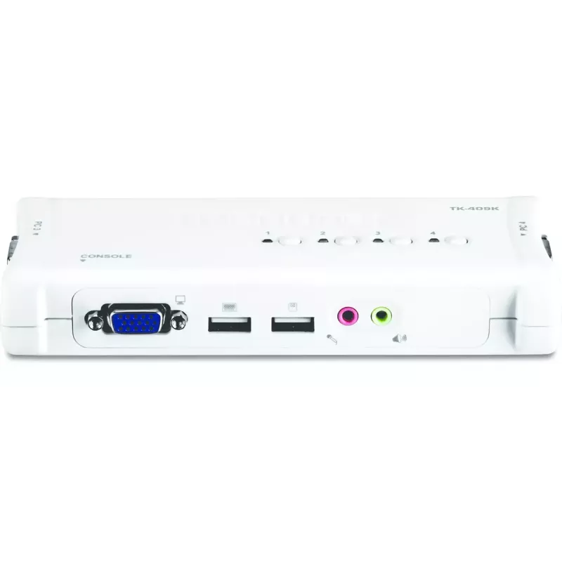 KVM jungiklis Trendnet TK-409K 4 prievadų USB VGA 2048x1536 1.6m mėlynas