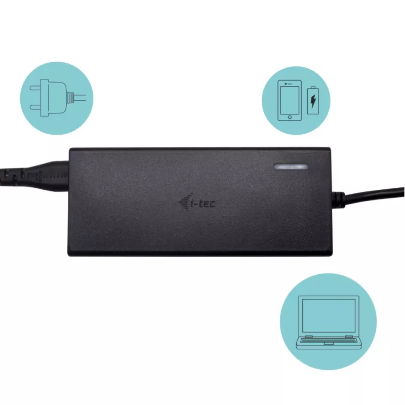 i-tec Metal USB-C Nano Dock HDMI/VGA su LAN ir Universal Charger 77 W rinkinys