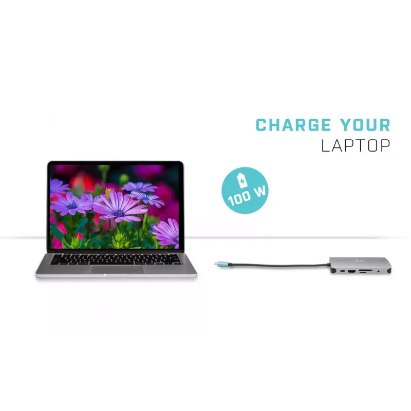 i-tec Metal USB-C Nano Dock HDMI/VGA su LAN ir Universal Charger 77 W rinkinys