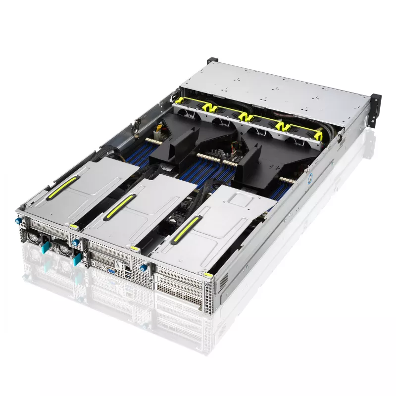 ASUS RS720-E11-RS24U Intel C741 stovo (2U) korpusas juodas, sidabrinis