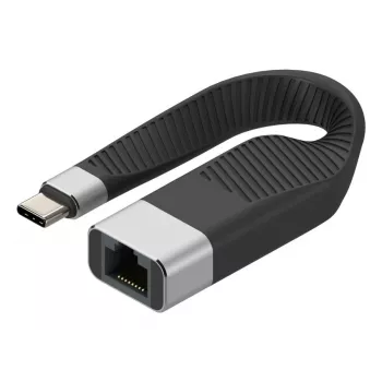 Techly ICOC USBC-RJ45 tinklo kabelis, USB Type-C – RJ-45, 0.144 m, juodas