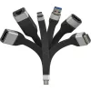 Techly ICOC USBC-RJ45 tinklo kabelis, USB Type-C – RJ-45, 0.144 m, juodas