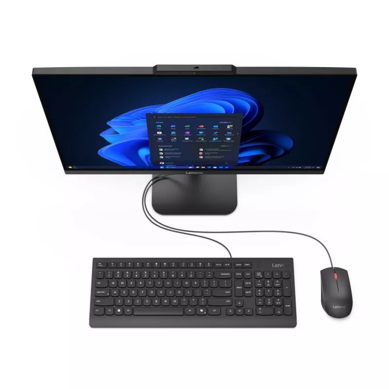 Lenovo V100 All-in-One PC, 23,8 colio Full HD IPS, Intel Core i3 N305, 16 GB DDR4, 256 GB SSD, Windows 11 Pro, juodas