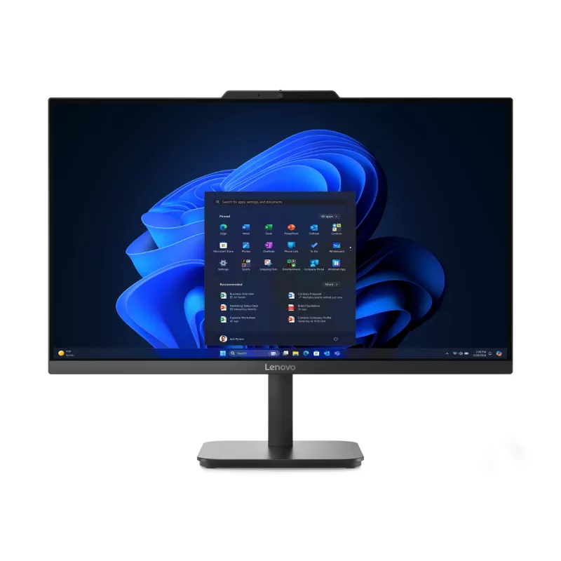 Lenovo V100 All-in-One PC, 23,8 colio Full HD IPS, Intel Core i3 N305, 16 GB DDR4, 256 GB SSD, Windows 11 Pro, juodas