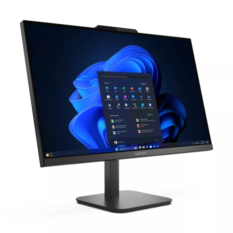Lenovo V100 All-in-One PC, 23,8 colio Full HD IPS, Intel Core i3 N305, 16 GB DDR4, 256 GB SSD, Windows 11 Pro, juodas