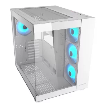 PC Midi Tower korpusas Cougar FV150 ARGB White — ATX/Micro-ATX/Mini-ITX, 3x120mm priekyje, 1x120mm gale, 2x3,5 colio + 2x2,5 colio vietos, USB 3.2 Gen1