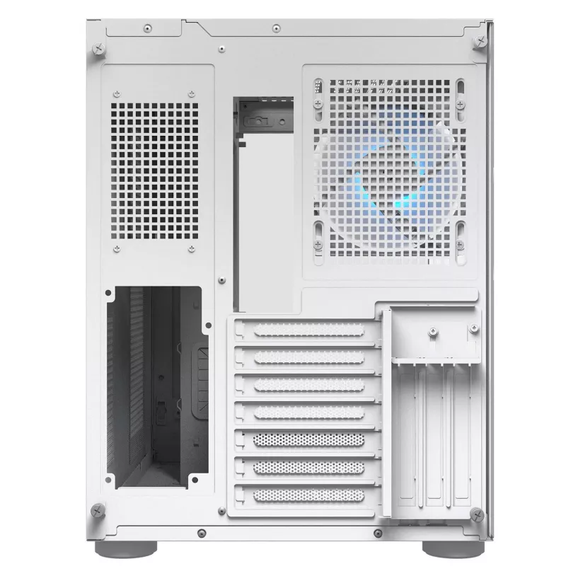 PC Midi Tower korpusas Cougar FV150 ARGB White — ATX/Micro-ATX/Mini-ITX, 3x120mm priekyje, 1x120mm gale, 2x3,5 colio + 2x2,5 colio vietos, USB 3.2 Gen1
