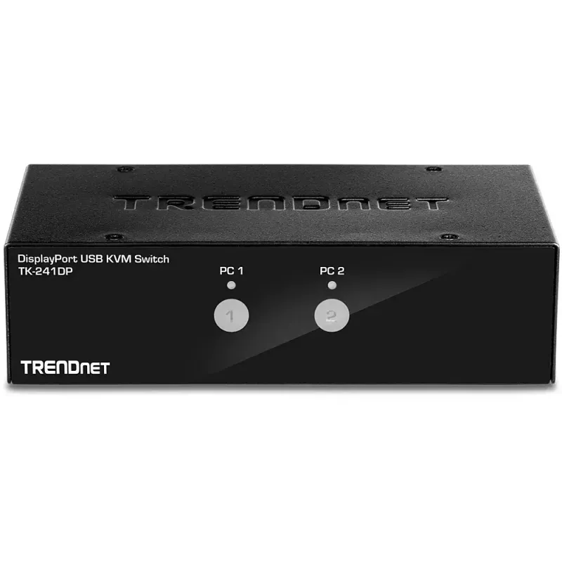 KVM jungiklis Trendnet TK-241DP, juodas, DisplayPort, USB, 2 kompiuteriai