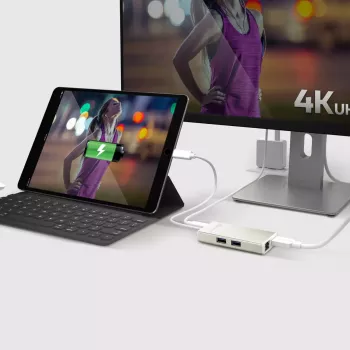 USB Type-C kelių prievadų adapteris j5create JCA374-N 60W 4K