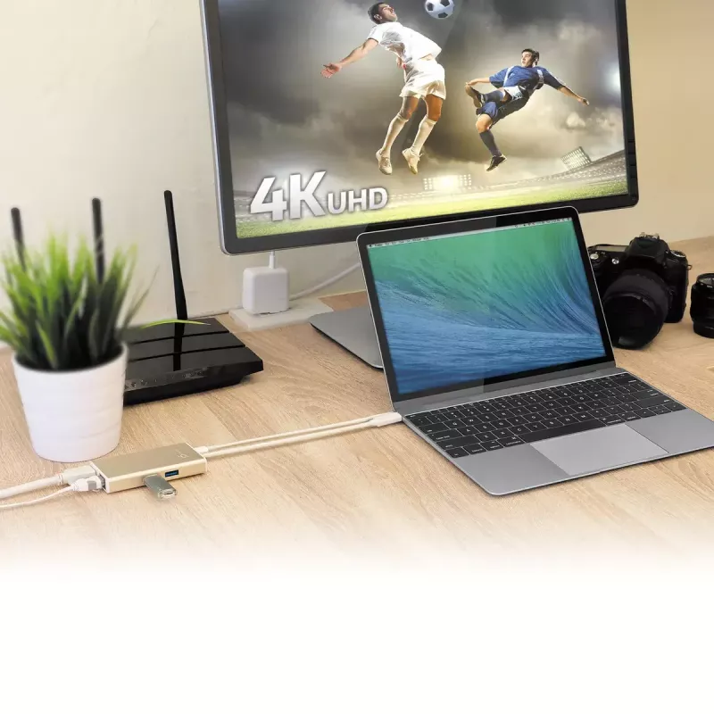 USB Type-C kelių prievadų adapteris j5create JCA374-N 60W 4K