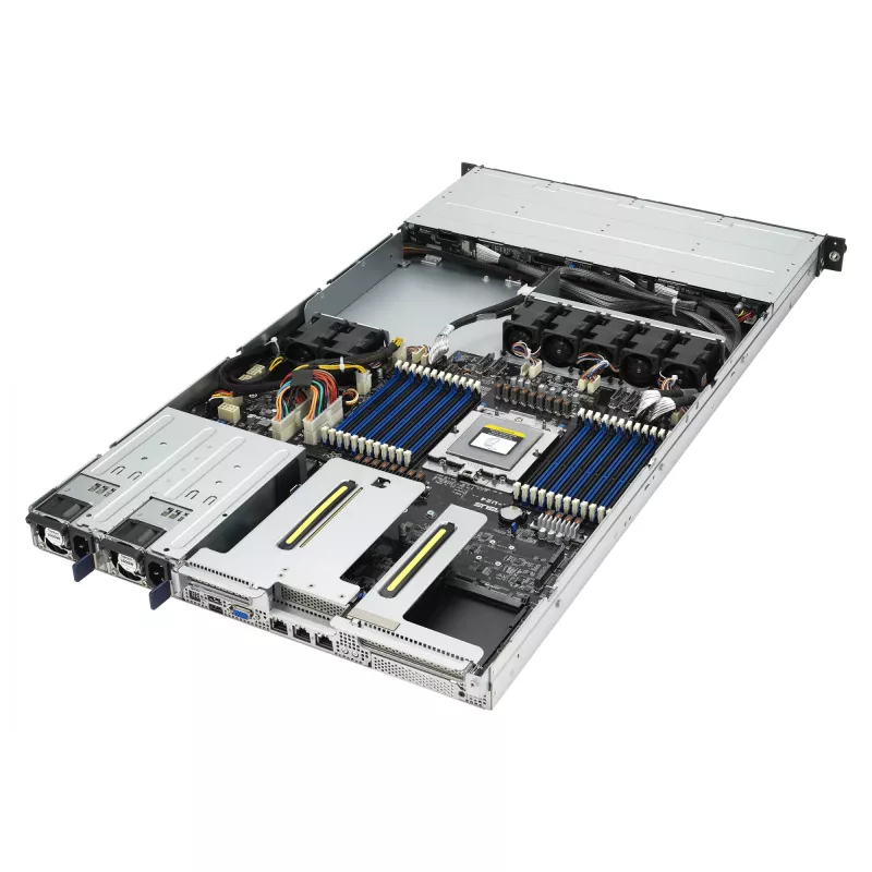 ASUS RS500A-E12-RS4U Socket SP5 stelažinis (1U) juodas, sidabrinis