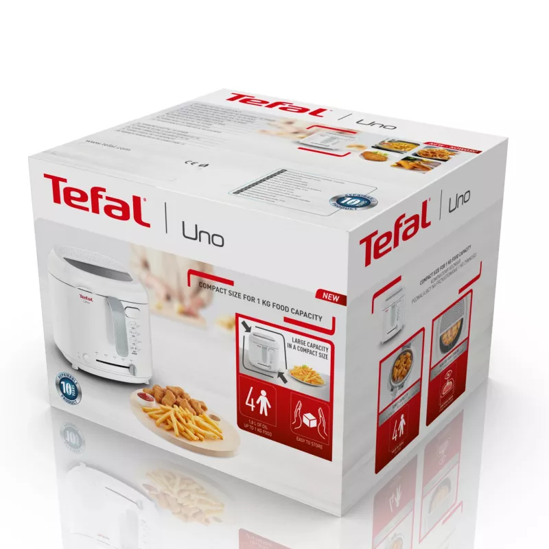 Gruzdintuvė Tefal Uno FF203130, vieno krepšelio, 1,8 L, 1600 W, balta