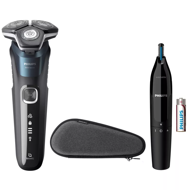 Elektrinis skustuvas Philips SHAVER Series 5000 S5889/9 Šlapias ir sausas Sukamasis skustuvas SteelPrecision ašmenys