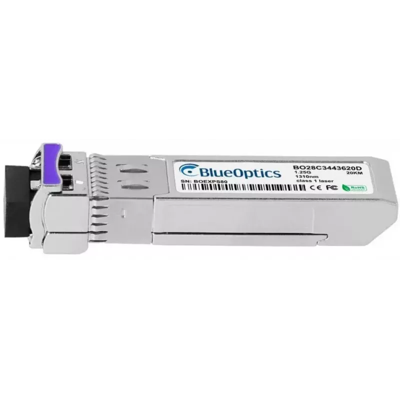 Tinklo siųstuvas-imtuvas BlueOptics AT-SPBD20DUAL-14-BO — šviesolaidinis SFP modulis, cSFP sąsaja, LC jungtis, aliuminis