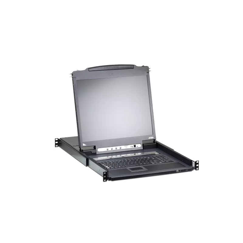 ATEN CL5708IM 8 portų 17 colių LCD KVM jungiklis su IP prieiga (USB / PS/2 VGA) su USB išoriniu prievadu