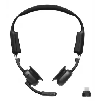 SHOKZ OpenMeet UC belaidė Bluetooth kaulų laidumo ausinė vaizdo konferencijoms su USB-C adapteriu