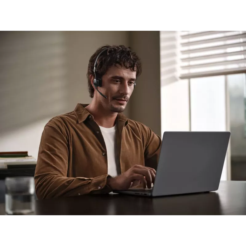SHOKZ OpenMeet UC belaidė Bluetooth kaulų laidumo ausinė vaizdo konferencijoms su USB-C adapteriu