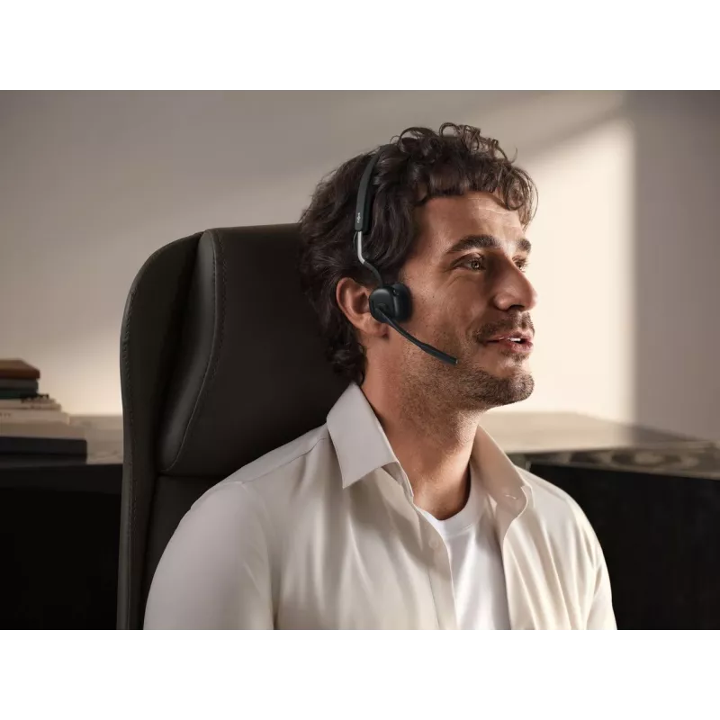SHOKZ OpenMeet UC belaidė Bluetooth kaulų laidumo ausinė vaizdo konferencijoms su USB-C adapteriu