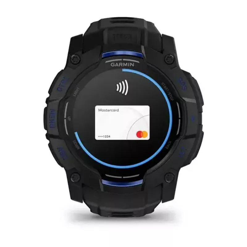 Išmanusis laikrodis GARMIN Instinct 3 45 mm, 1,3 colio AMOLED, 416×416, GPS, aliuminio/GFRP korpusas, silikoninis dirželis