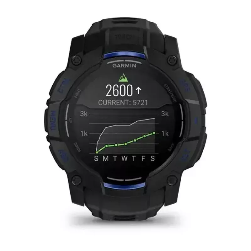 Išmanusis laikrodis GARMIN Instinct 3 45 mm, 1,3 colio AMOLED, 416×416, GPS, aliuminio/GFRP korpusas, silikoninis dirželis