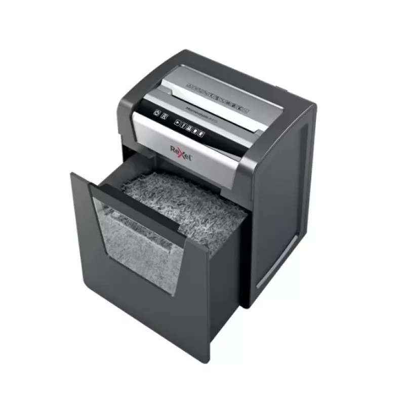 Rexel Momentum M510 smulkintuvas popieriui, mikro pjūvis P5, 2 x 15 mm, 23 L, 250 lapų, 58 dB, mygtukai