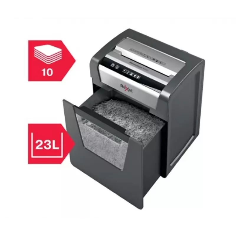 Rexel Momentum M510 smulkintuvas popieriui, mikro pjūvis P5, 2 x 15 mm, 23 L, 250 lapų, 58 dB, mygtukai