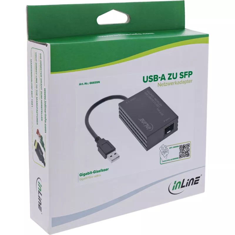 InLine 66659N USB-A į SFP Gigabit šviesolaidžio tinklo adapteris