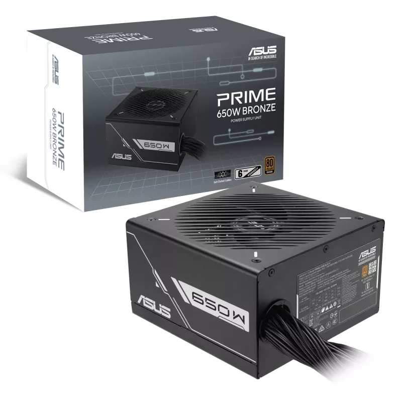 Maitinimo blokas ASUS Prime 650W ATX 20+4 pin, 80 PLUS Bronze, juodas, 13,5 cm ventiliatorius