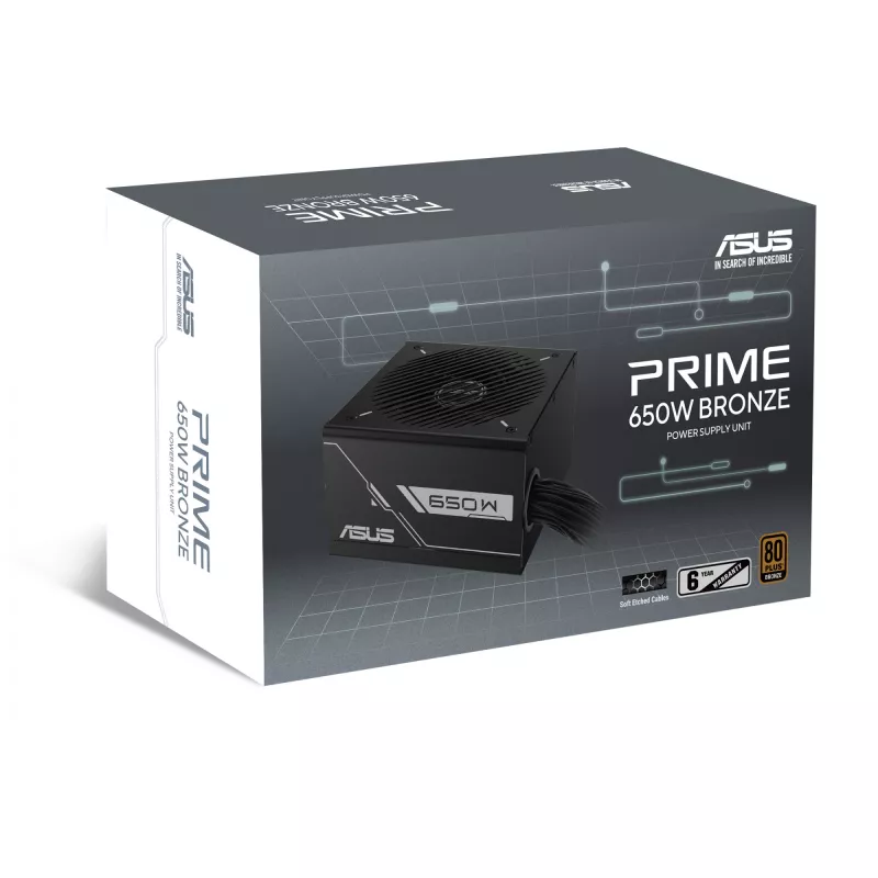 Maitinimo blokas ASUS Prime 650W ATX 20+4 pin, 80 PLUS Bronze, juodas, 13,5 cm ventiliatorius