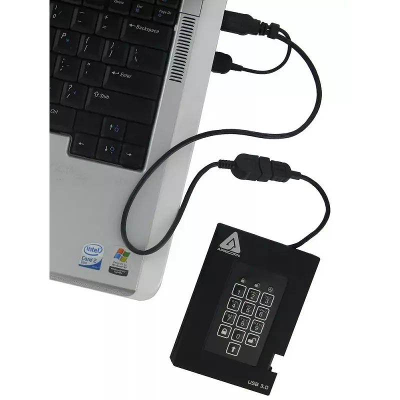 Išorinis SSD diskas Apricorn Aegis Padlock Fortress 256GB USB 3.2 Gen 1 juodas A25-3PL256-S256F