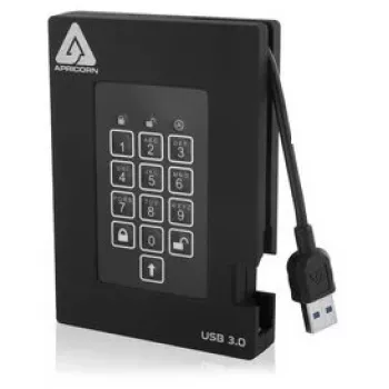 Išorinis SSD diskas Apricorn Aegis Padlock Fortress 256GB USB 3.2 Gen 1 juodas A25-3PL256-S256F