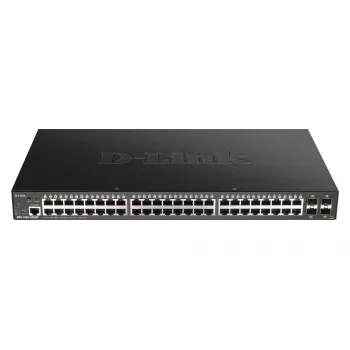 D-Link DGS-1250-48XMP 48 prievadų Gigabit valdomas jungiklis su 4 x 10G SFP+ ir 370W PoE