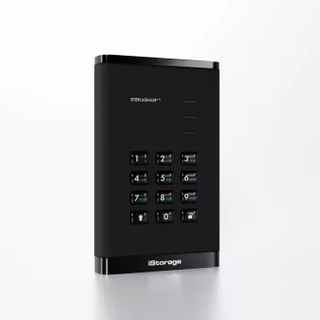 iStorage diskAshur³ 5 TB Juoda | Saugus nešiojamas kietasis diskas | FIPS 140-3 Level 3 atitikmuo | Common Criteria EAL 5+ | PIN apsauga | AES-XTS 256 bitų aparatinė šifravimas | GDPR, TAA atitikmuo | Atsparus dulkėms ir vandeniui