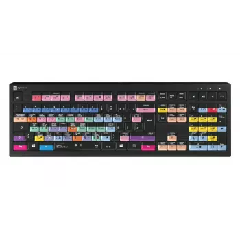 Klaviatūra LogicKeyboard LKB-PSO3-A2PC-DE – Pilno dydžio USB QWERTZ vokiškas išdėstymas, 108 klavišai, LED foninis apšvietimas, 1,8 m laidas