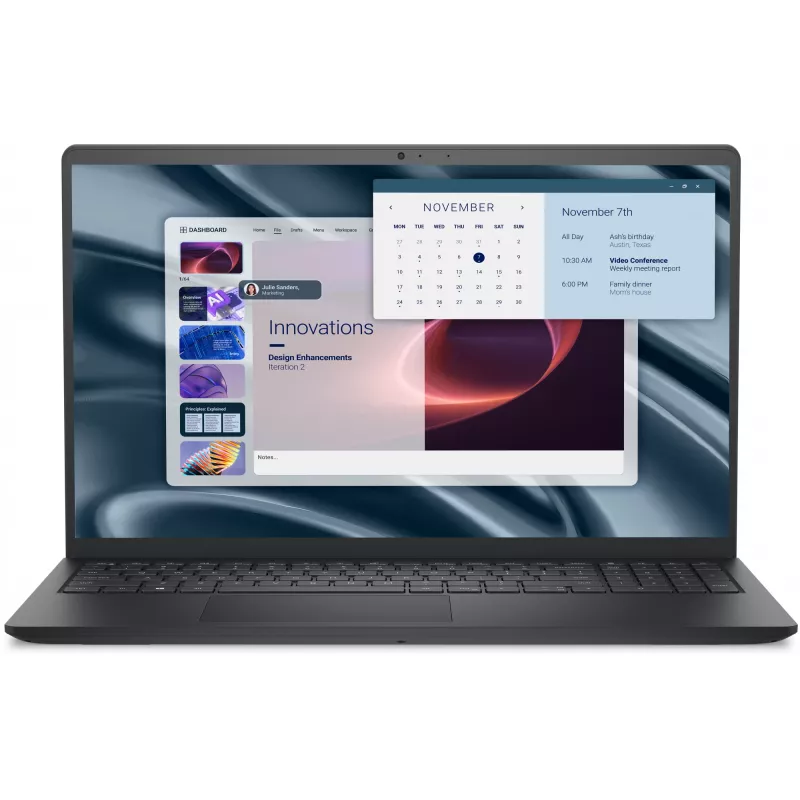 Nešiojamas kompiuteris DELL Pro 15 Essential PV15255 AMD Ryzen™ 3 7320U 39,6 cm (15,6 colio) Full HD 8 GB LPDDR5-SDRAM 512 GB SSD Wi-Fi 5 (802.11ac) Windows 11 Pro juoda