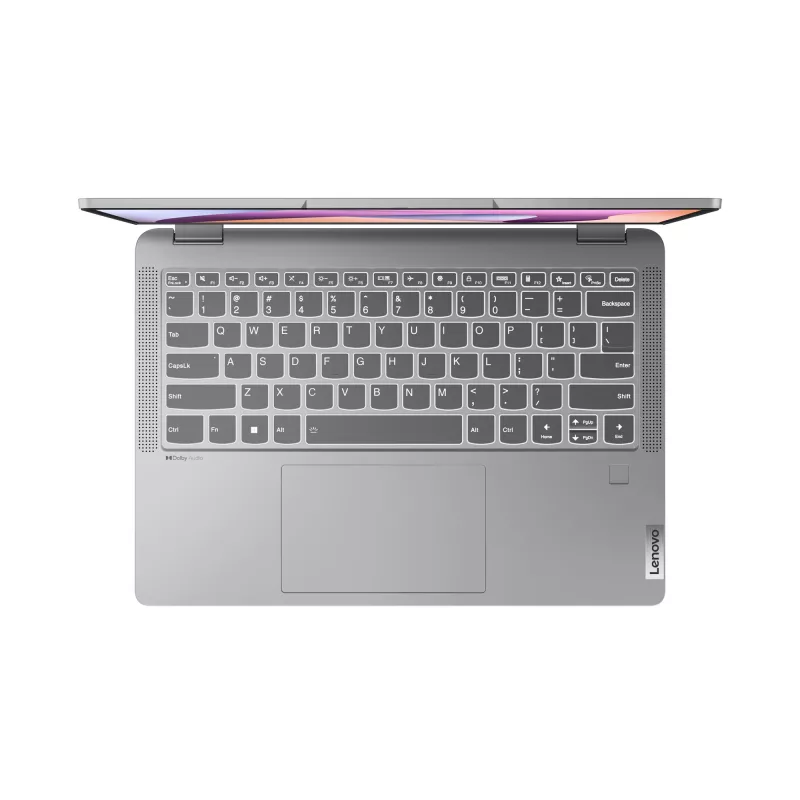 Lenovo IdeaPad Flex 5 14ABR8 AMD Ryzen™ 5 7430U Hibridinis (2-in-1) 35,6 cm (14 colių) Liečiamas WUXGA 8 GB LPDDR4x-SDRAM 512 GB SSD Wi-Fi 6 (802.11ax) Windows 11 Home Vokiškai Pilka
