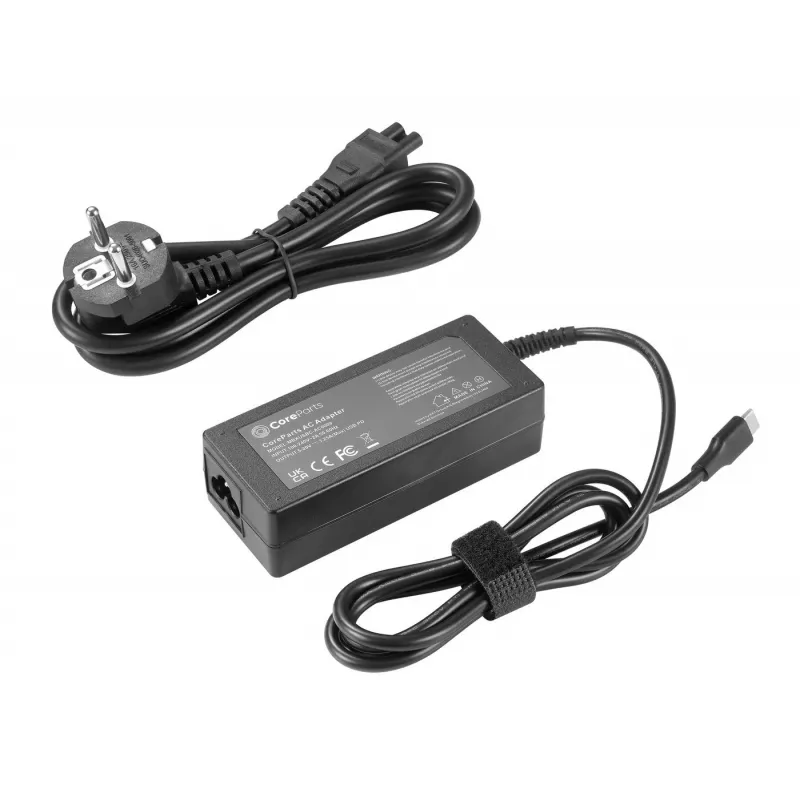 CoreParts MBXUSBC-AC0009 maitinimo adapteris / keitiklis vidaus patalpoms 65 W juodas