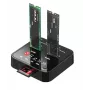 „CoreParts MS-CLONER-M2-SD“ M.2 dviejų lizdų dėklas su 1:1 klonavimo funkcija, juodas, USB Type-C