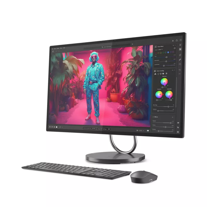 Lenovo Yoga AIO 32ILL10 All-in-One kompiuteris 80 cm (31.5 inch) 4K Ultra HD Intel Core Ultra 7 258V 32 GB LPDDR5x 1 TB SSD NVIDIA GeForce RTX 4050 Windows 11 Pro Wi-Fi 7 Pilka