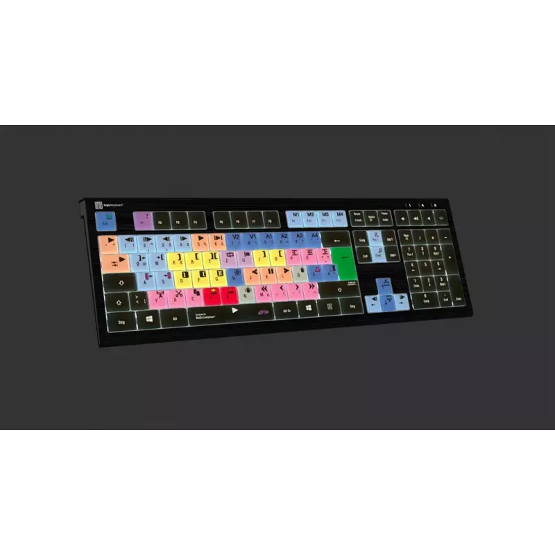 Logickeyboard Avid Media Composer ASTRA 2 apšviesta klaviatūra PC vokiška (LKB-MCOM4-A2PC-DE)
