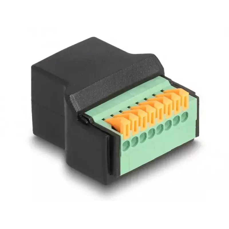 DeLOCK RJ45 moteriška jungtis prie gnybtų bloko adapteris juodas žalias 1 vnt.
